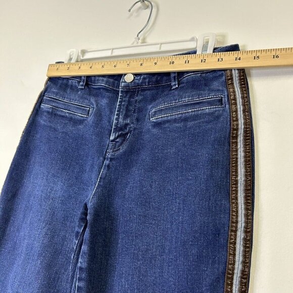 J Mclaughlin High Rise Jeans Womens Size 6 Demi Boot Side Stripe - Picture 4 of 10